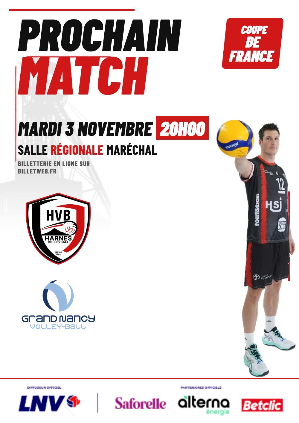 Affiche du match Harnes VB – Grand Nancy